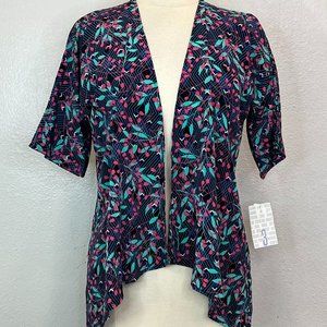 LulaRoe Bianka Cardigan Girls Size 3 (10-12) Floral Print Kimono Jacket Flowy